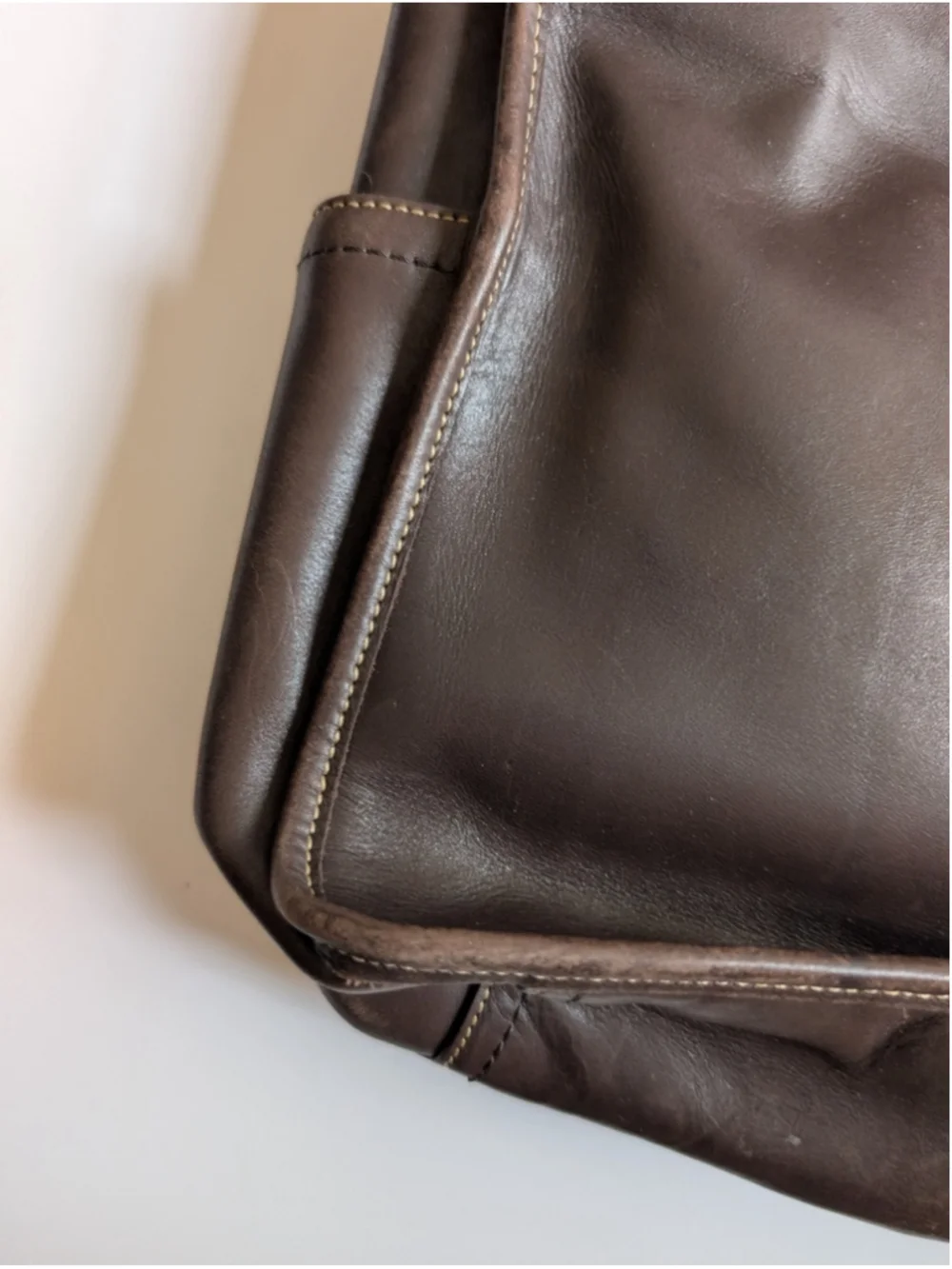 Vintage COACH 05A02 Brown Leather Messenger Bag Crossbody Transatlantic Map Bag
